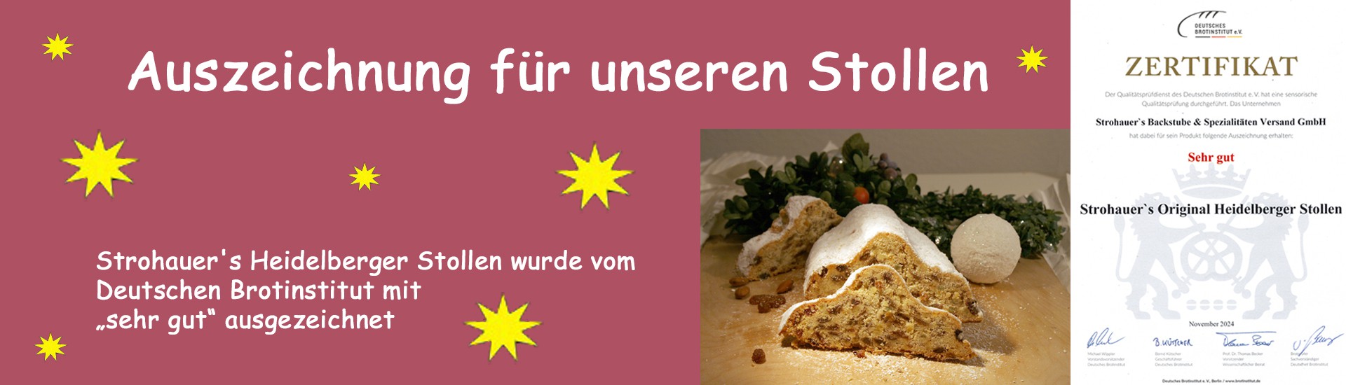 Auszeichnung Stollen